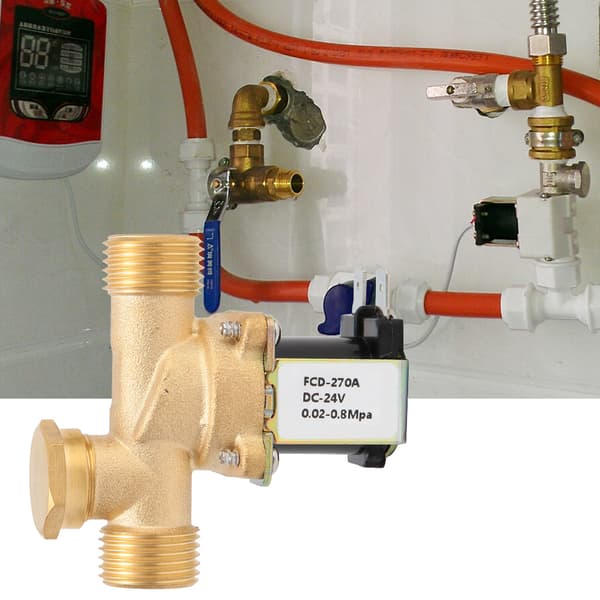 G1/2\" Normalt Lukket Messing Solenoid Elektromagnetisk Ventil Vanninntaksbryter (DC24V)