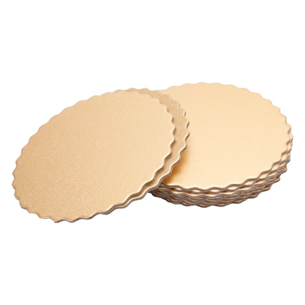 10PCS Double Sided Pattern Round Cake Boards Reusable Cake Trays for Wedding Birthday Party(6in )