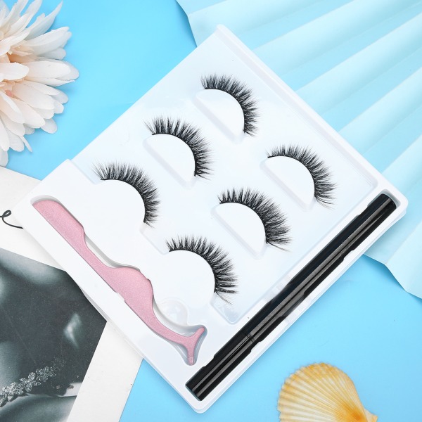 3 par lösögonfransar flytande eyeliner set Vattenfast ögonmakeup-verktyg3D-02