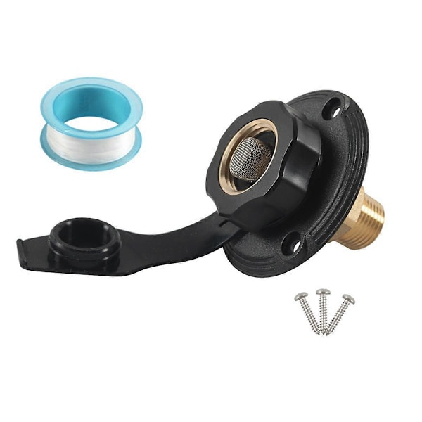 RV Vandindløbsforbindelse Byvandspåfyldningsindløb Flange Messing Sort