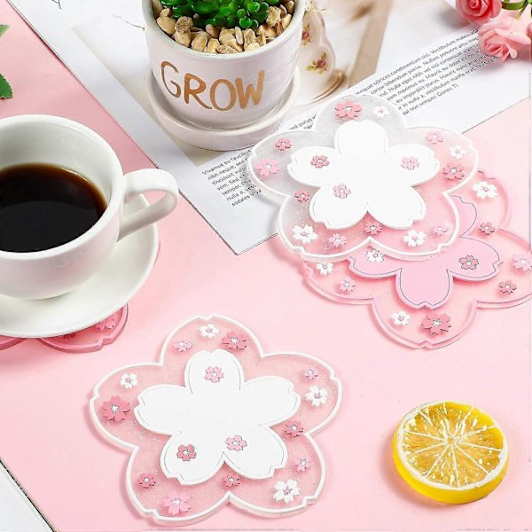 Sakura PVC Brikke Kirsebærblomst Kop Brikke Anti-Skrid Isolering Brikke til Øl, Kaffe
