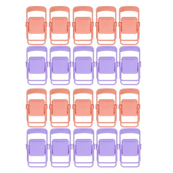 20 stk. mini-stoletelefonholdere, foldbare, levende farver, pladsbesparende mini-klapstol til hjem, rejser, kontor
