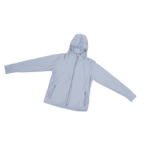 Åndbar solbeskyttelsesjakke UPF 50+ udendørs langærmet UV-beskyttelseshættetrøje til kvinder (grå)(L)