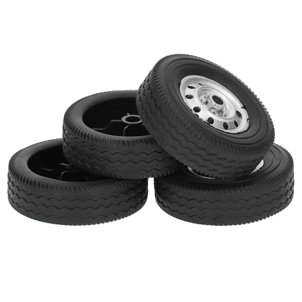 4 stk. Plastik Gummi Dæk RC Tilbehør Opgraderingsdele Passer til WPL1/10 Drift Truck D12