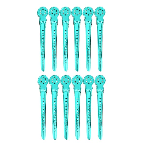 Hårstyling Clips Sæt - 12 Stykker, Grøn - Perfekt til Frisørsaloner