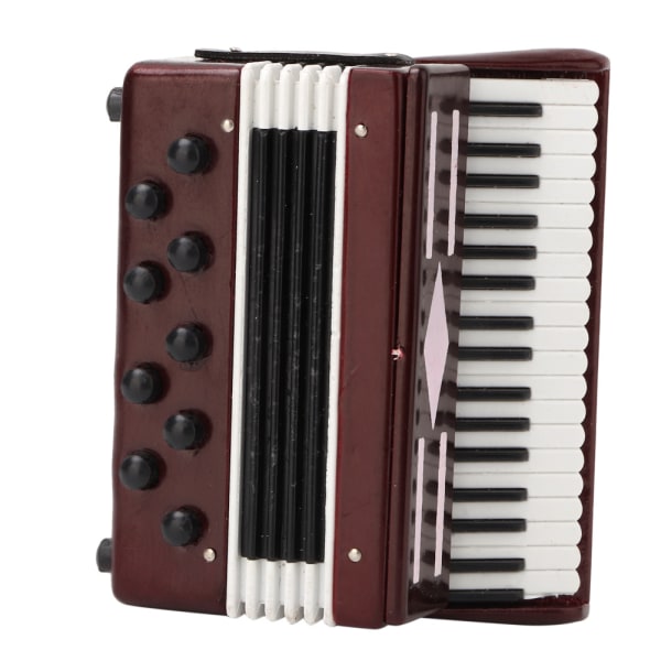 6 cm Miniature trærød harmonika Model Instrumental Model med delikat æske musikalsk gave