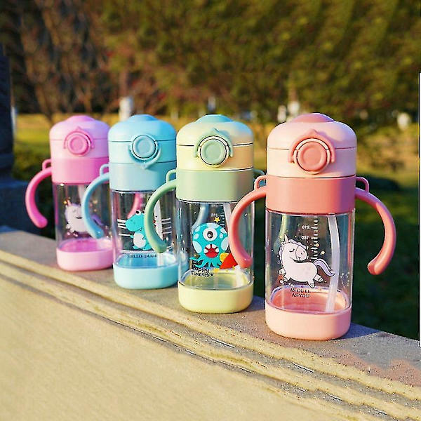 Vektet sugerør Sippy Cup for småbarn - 360ml Myk silikon sugerør Baby vannflaske Blå