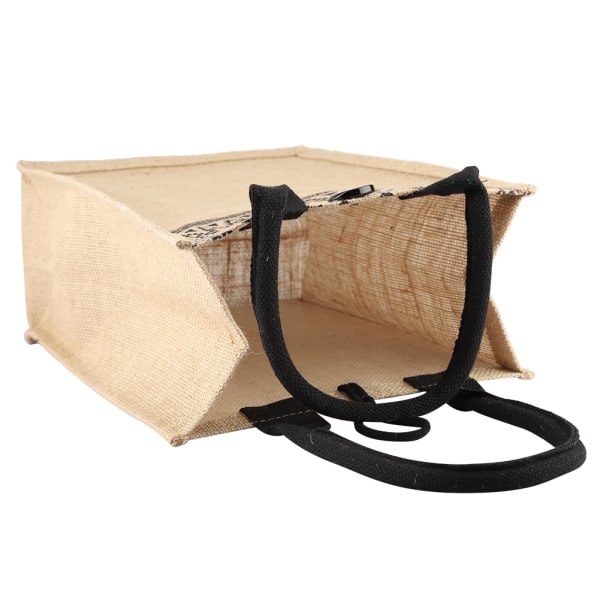 Vintage Firkantet Gunny Bag Jute Håndtaske Opbevaring Shopping Carrier Skulder Tote Bag (S)
