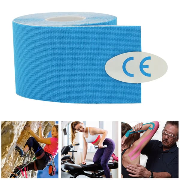 5cm*5m Bomull Sträckskada Muskeltejpning Bandage Elastisk Självhäftande Sporttejp Blå