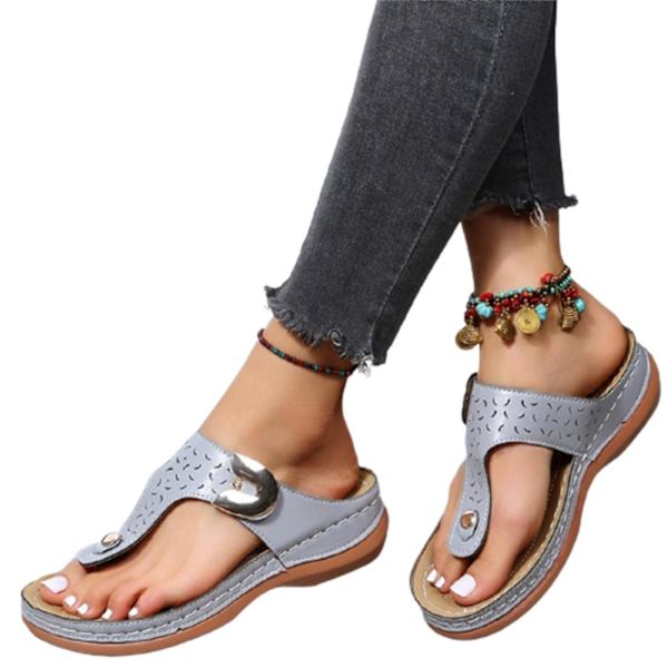 Komfortable Rhinestone Wedge Slippers til kvinder - Skridsikre Sommersandaler38 Sort