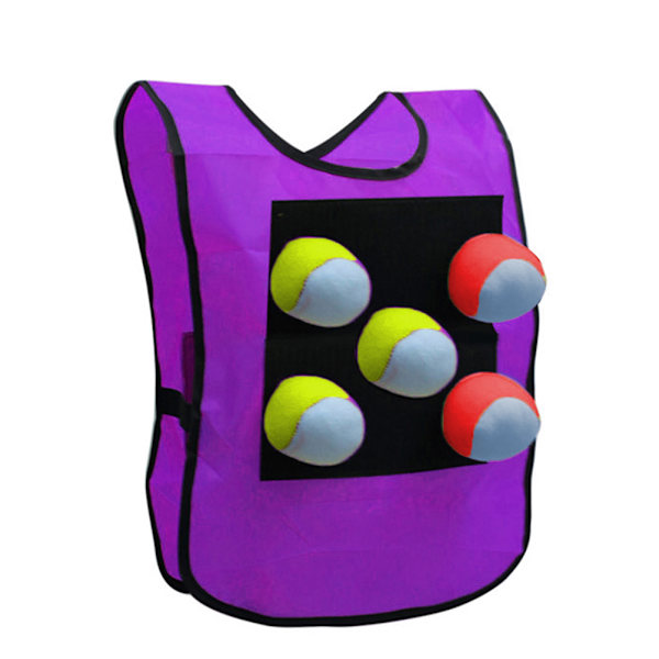 Dodgeball Sticky Vest Utomhus Kastspel med 5 Bollar för Barn Utomhus Aktivitetsspel