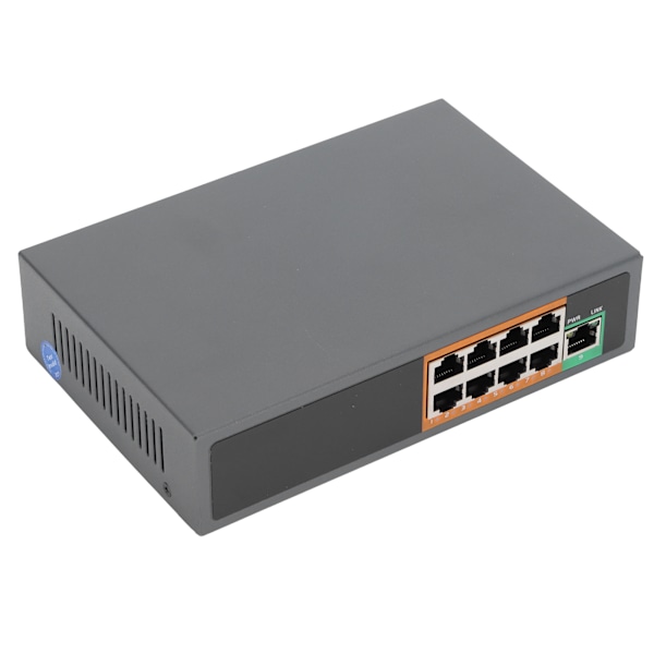 POE-kytkin 9 porttia 100V - 240V Gigabit Ethernet -sovitin IP-kameroille CCTV-turvajärjestelmät Langaton APUS-pistoke