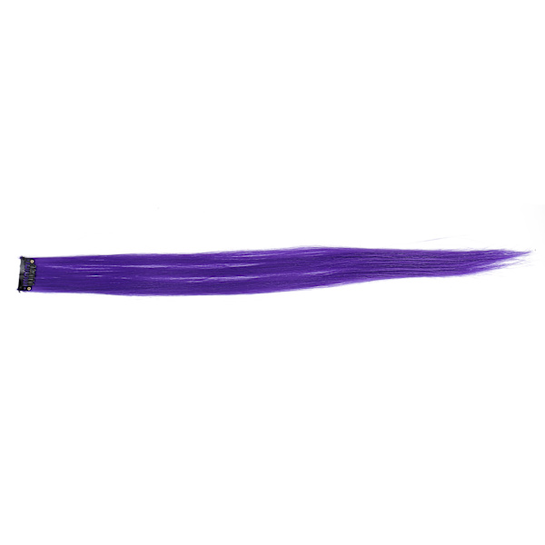 Värilliset hiustenpidennykset Highlight synteettiset hiuslisäkkeet Clipin hiustenpidennykset tytöille (violetti #1)