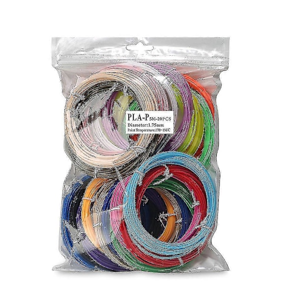 3D-utskriftsmaterial för 3D-pennor 50m PCL PLA Filament 1.75mm 10 Färger