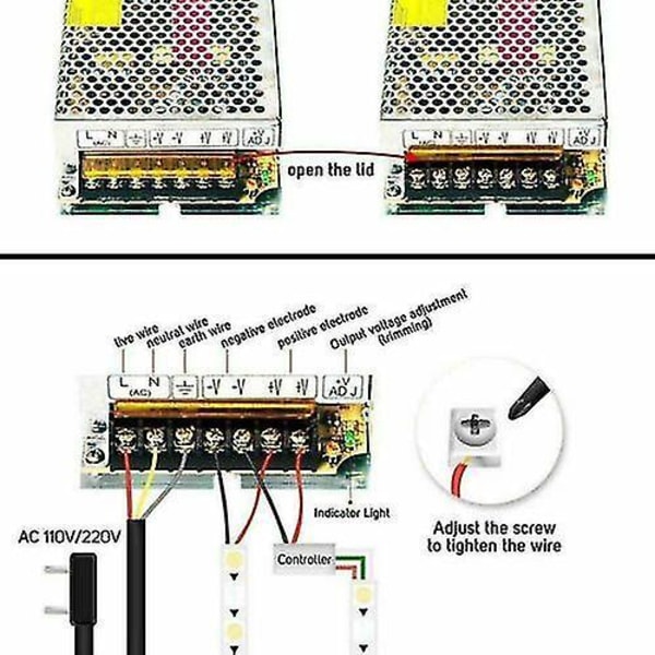 AC 100-240V til DC 12V 30A 360W Spændingstransformer Switch Strømforsyning Konverter