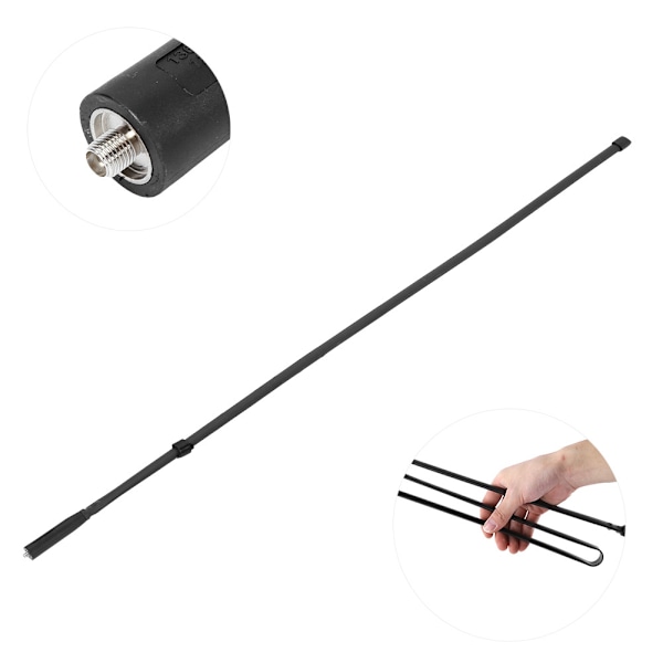 Foldbar forlængbar taktikante SMA hunhoved dobbelt frekvens VHF UHF til WalkieTalkie (124 cm)