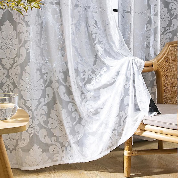 Gardiner för Vardagsrum Modern Cirkel Effekt, Inredningsgardiner och Draperier för Sovrumsfönster Termiska Mörkläggningsgardiner Halvtäckande, Öljetter, 140 x 2
