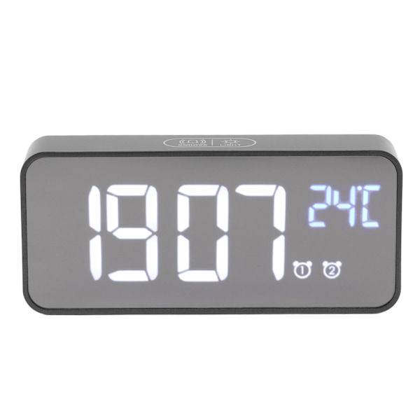 LED-spegel Digital väckarklocka Stor skärm Intelligent ljusstyrka Justera Snooze-funktion Stäng av minnet 13 låtar för hemmet