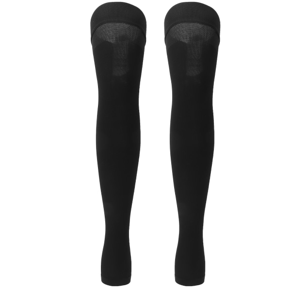 Open Toe Compression Ohuet sukat Monipuoliset Reisi Korkea Mercerization Sukat MustaXXL