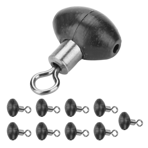 10stk/pakk Fiskeutstyr Løpeskyver Bead Swivel Pulley Line Rig Sort