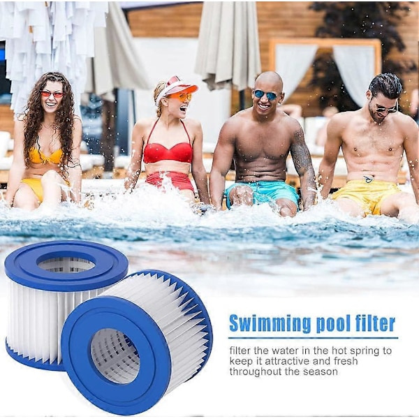 2 kpl Spa-poreallas suodattimia, uima-allassuodatin, uudelleenkäytettävä Bestway VII ja Intex Type D -suodattimille