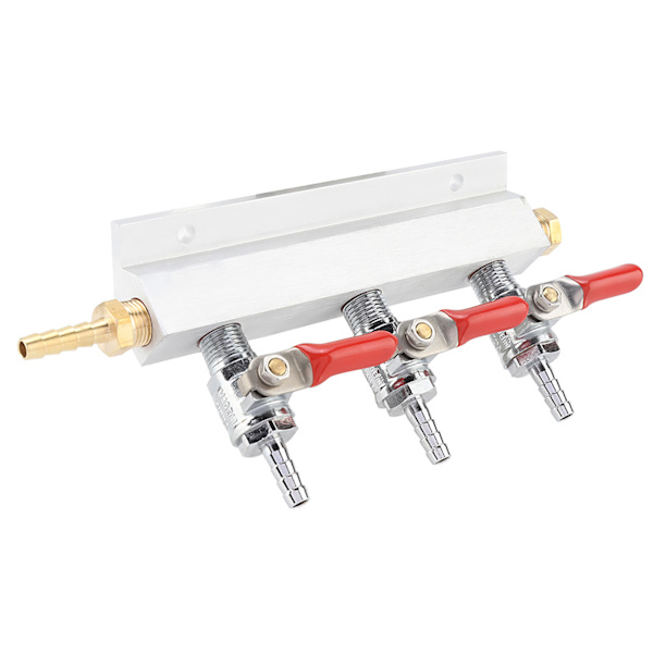 3-vejs CO2-gasdistributionsmanifold øldispenser-tøndedispenser