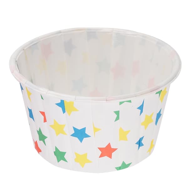 50 STK Mini Cupcake Forme Papir Runde Kagebageforme Muffin Etuier Hjemmefest Bryllup (Stjerne)