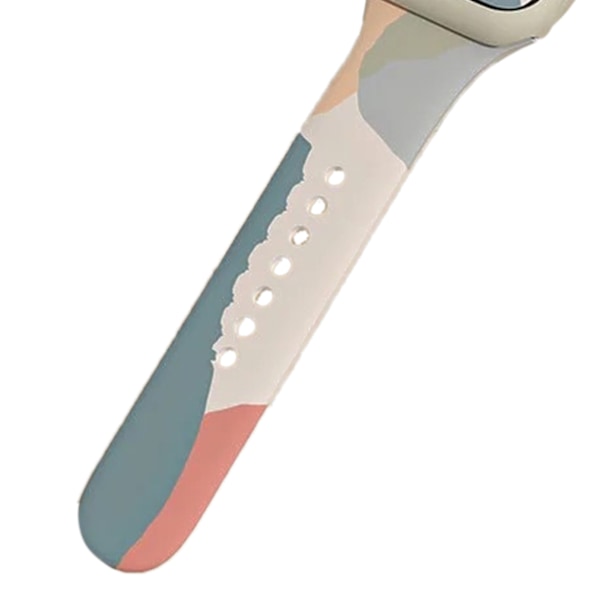 Silikonklockarmband ersättning färgtryckning snabbkoppling handledsrem för IOS Watch 6 7 Grapefruit Mörkbrun 38/40/41MM