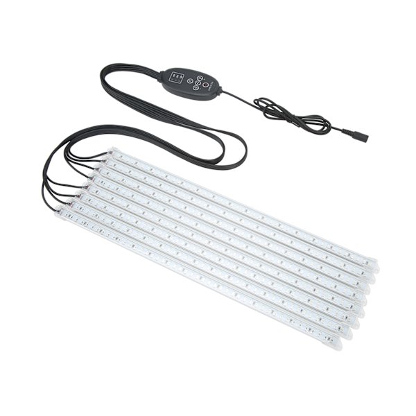 LED plantelys 8 hårde strimler indendørs plantelampe med timing dæmpningsfunktion rødt blåt lys 100‑240V EU-stik