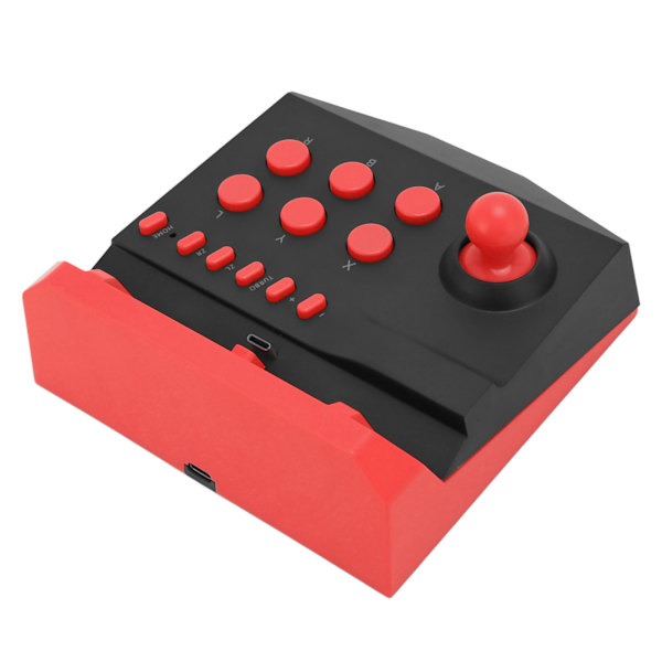 Arcade-peliohjain, Plug and Play -taisteluohjain räjähdysfunktiolla Switch Litelle, musta-punainen
