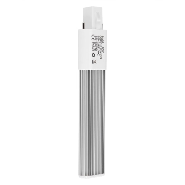 6W 2-pins LED kompakt lampe Horisontalt innfelt rør lyspære lysarmaturer G23 Cool White