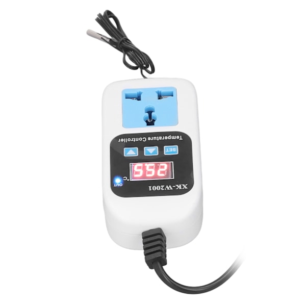 Temperaturregulator Automatisk justerbar digital display Elektronisk sockeltermostat för växthus EU-kontakt 110-220V