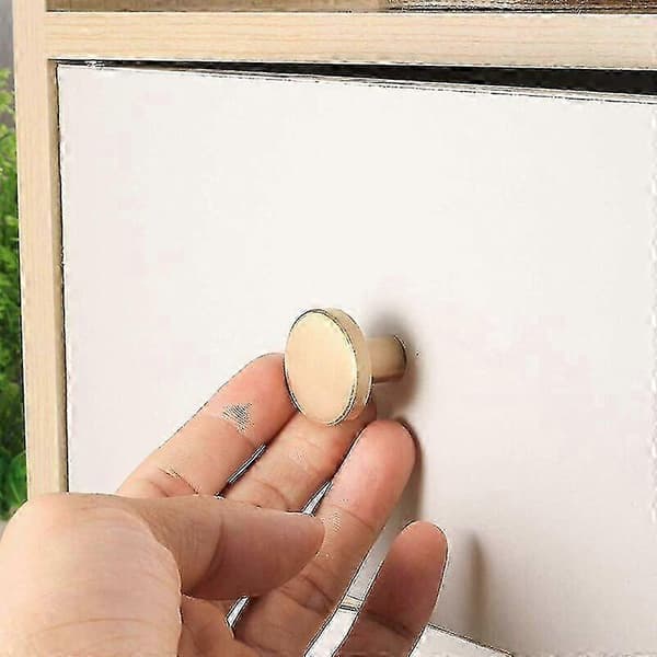 Cabinet Knobs for Furniture, Round Solid Brass Pull Handles, Gold, Kitchen Door Handles, 4-Pack 20x25mm