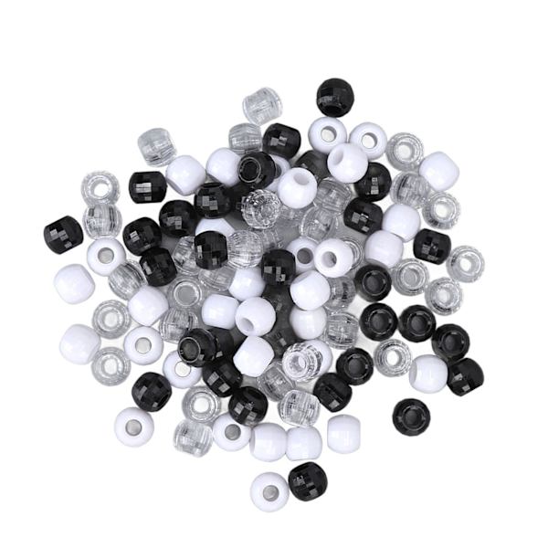 240 stk. Dreadlocks Perler Sort Hvid Transparent Hår Rør Perler Tilbehør Til Hår Fletning 0,5 tommer