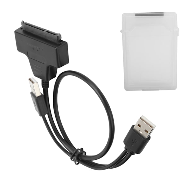 Kova levy -sovitinkaapelin SATA HDD/SSD -kaksoisliitäntämuunnosjohto 2,5 tuuman suojakotelolla, valkoinen