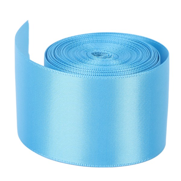 Dubbelsidig satinbandrulle 5m/16,4ft längd 38mm/1,5in bredd DIY polyester presentförpackningsband för hantverk hårprydnader himmelsblå