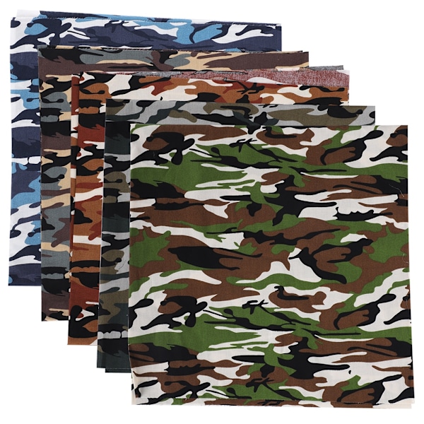 5 st bomullstyg 5 färger kamouflage poplin DIY handgjord lapptäcke sömnad hantverk 48x48cm