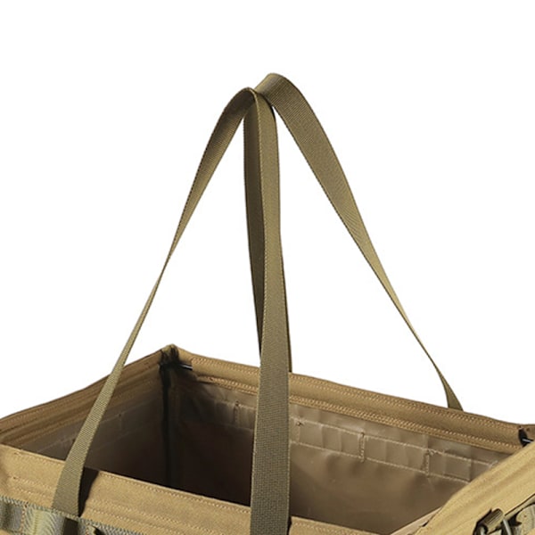 Camping opbevaringspose stor kapacitet multifunktionel sammenklappelig utility tote taske til picnic rejse bil khaki