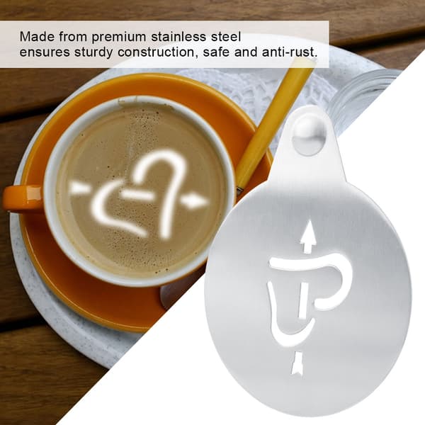 Kaffedekorasjonsmal Latte Art Sjablonger Kaffe Cappuccino Malform i Rustfritt Stål
