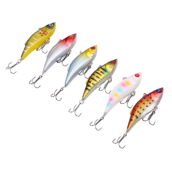 6 st sjunkande hårda fiskedrag, konstgjorda fiskedrag i plast för sötvatten och saltvatten, 8 cm/10 g