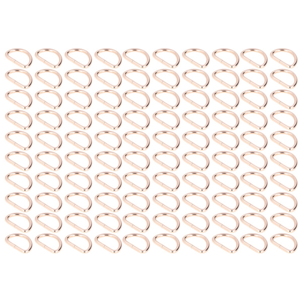 100 stk. D-ringe - Holdbare, slidstærke, nemme at udskifte, praktiske og kompakte taske-spænder til halskæder - Guld 2x15x10mm