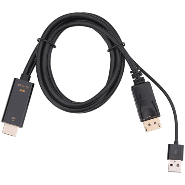 4K 60Hz-kompatibel HD Multimedia Interface til DisplayPort-adapterkonverterer 1,8M USB2.0-kabeladapter for bærbare og stasjonære datamaskiner
