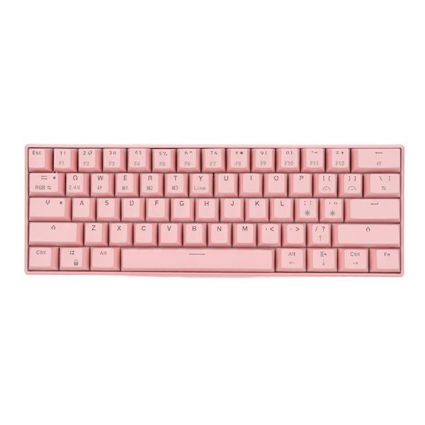 READSON mekaaninen näppäimistö 61 näppäintä RGB-taustavalaistu ergonominen muotoilu 1800mAh akku langaton tuettu langallinen näppäimistö Tea Color Axis Body