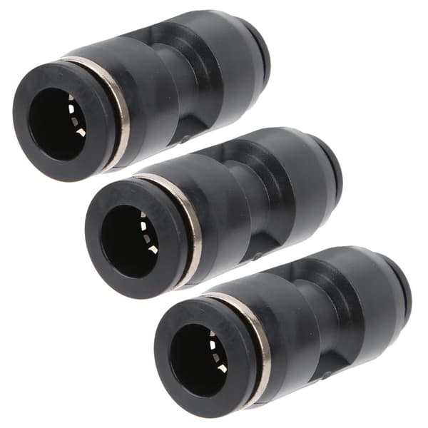 10 stk. Pneumatisk Reducer Connector Rustfrit Stål Resin Sort Lige Union Rør Rørfitting PU14-14