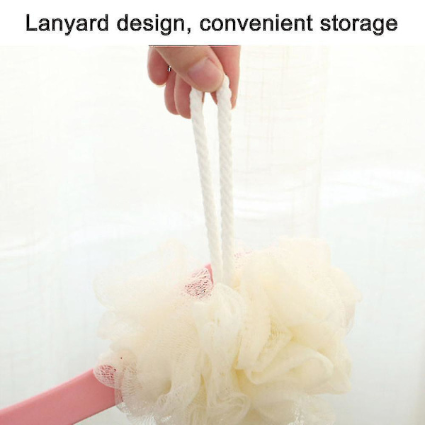 Duschborste med borst och loofah, lång ryggskrubb för män och kvinnor - Rosa