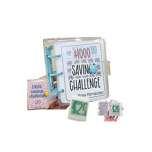 Kontantkuvertbind Reusable Portable Save 1000 Dollars Pengebesparende Bind til Hjemmeskolekontor
