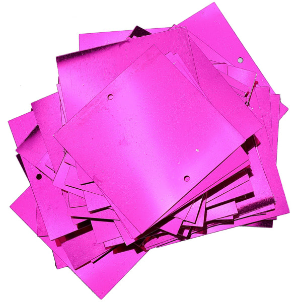 50G PVC Firkantede Pailletter Marine Bryllupsdekoration Tøjtilbehør 50x50mm (Rose Red)