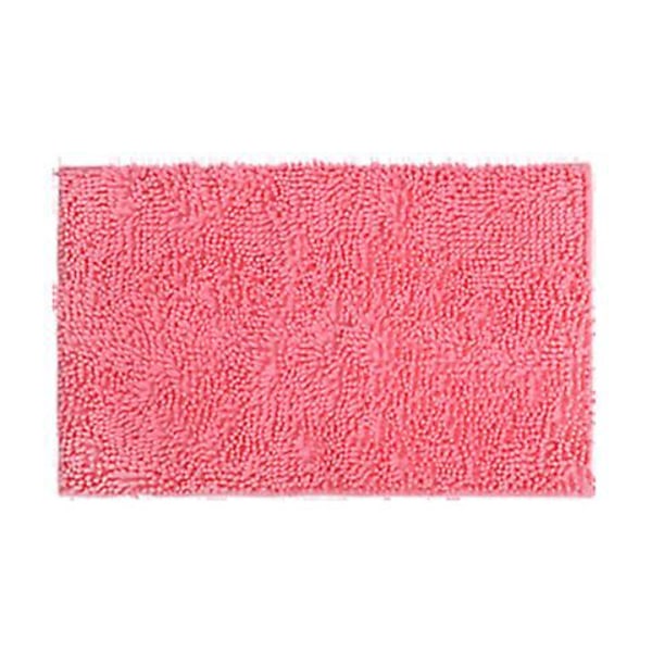 Halkfri Badrumsmatta, Mjuk Chenille Mikrofiber Badrumsmatta, Absorberande, Maskintvättbar - 40 x 60 cm, Rosa