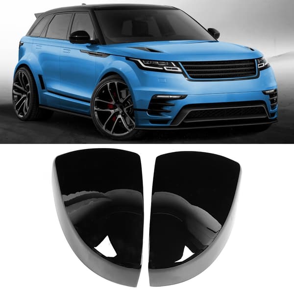 2 stk. Sidespejlskapper til bil, sort farve, passer til Range Rover Evoque 2020