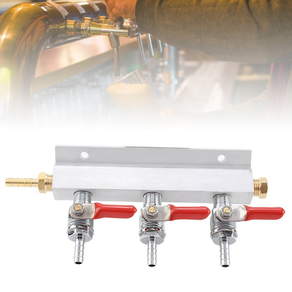 3-vejs CO2-gasdistributionsmanifold øldispenser-tøndedispenser